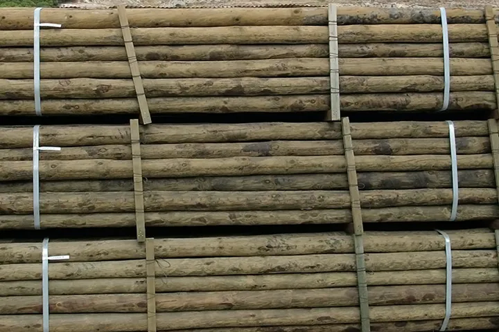 Wooden poles